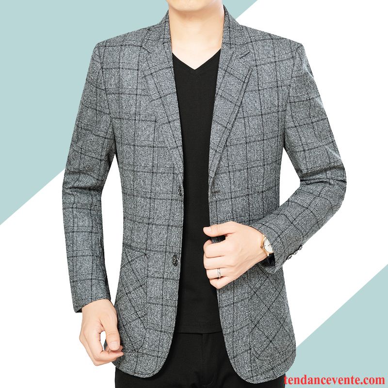 Blazer Homme Tendance Pardessus Costume Légère Printemps Décontractée Bordeaux