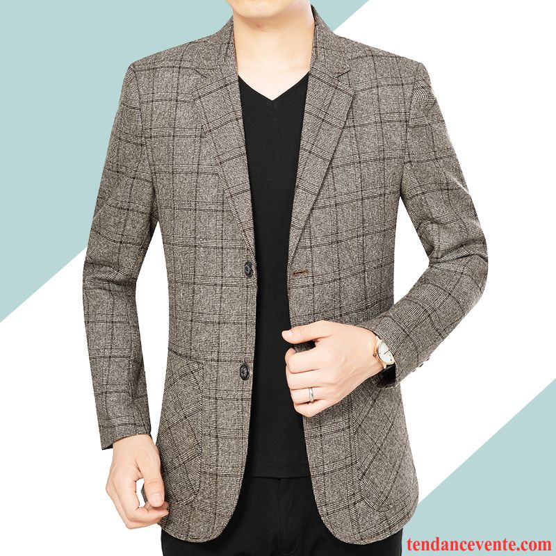 Blazer Homme Tendance Pardessus Costume Légère Printemps Décontractée Bordeaux