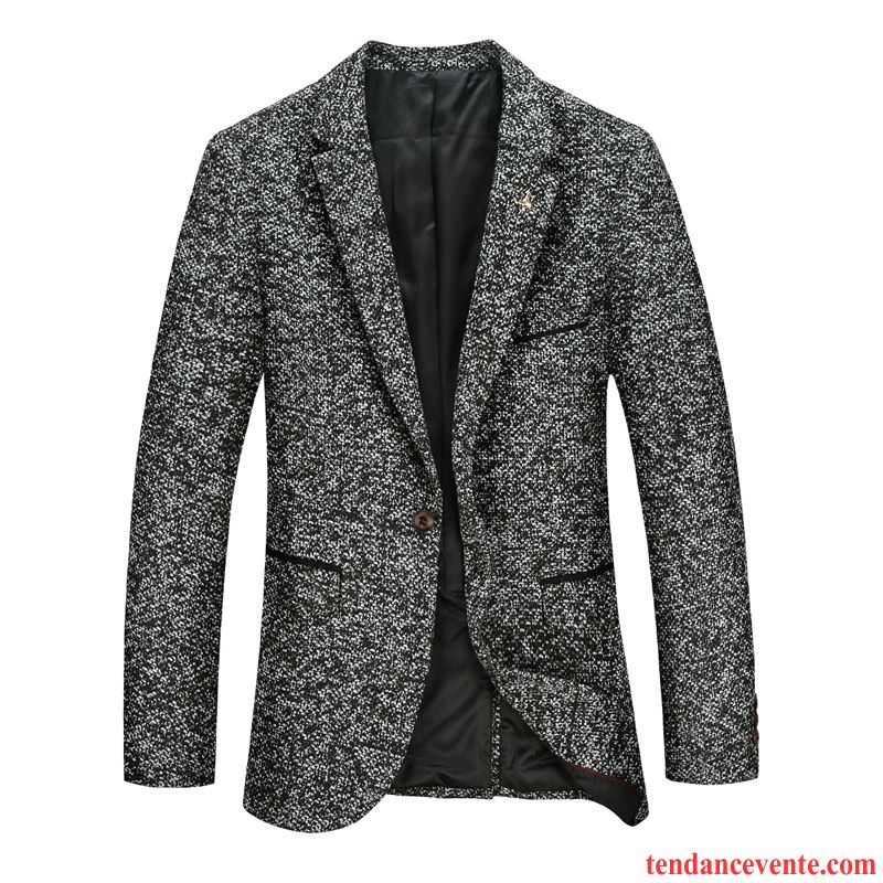 Blazer Manteau Homme Jeunesse De Laine Slim Homme Décontractée Pardessus L'automne Britanique Hiver Tendance Pas Cher