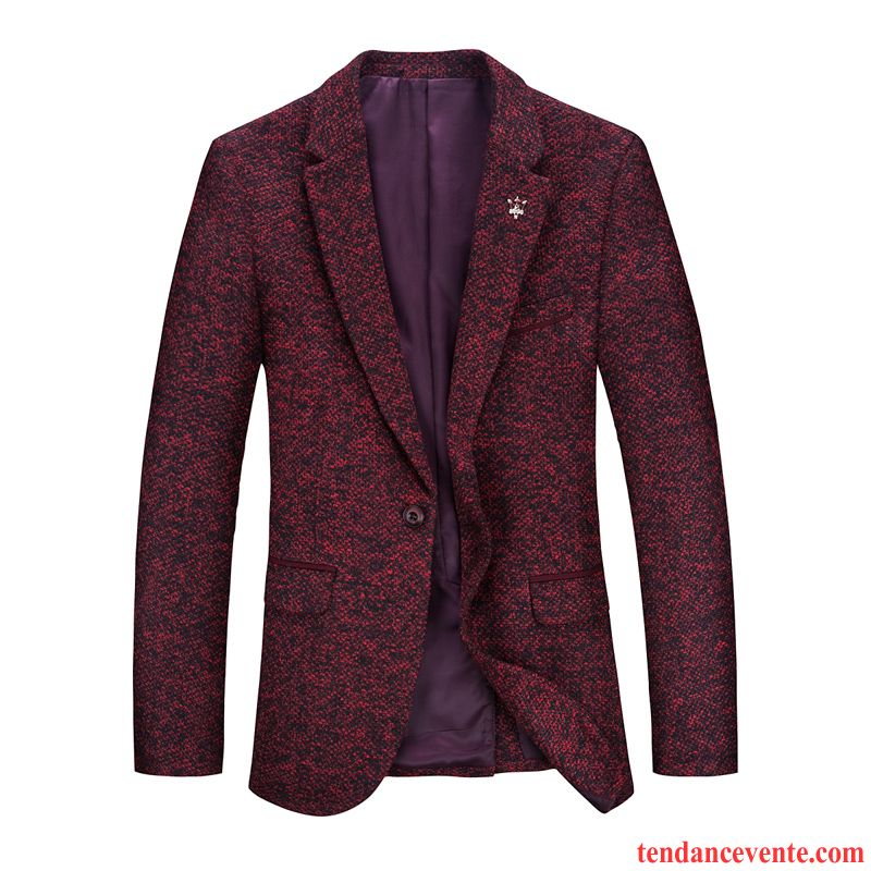 Blazer Manteau Homme Jeunesse De Laine Slim Homme Décontractée Pardessus L'automne Britanique Hiver Tendance Pas Cher