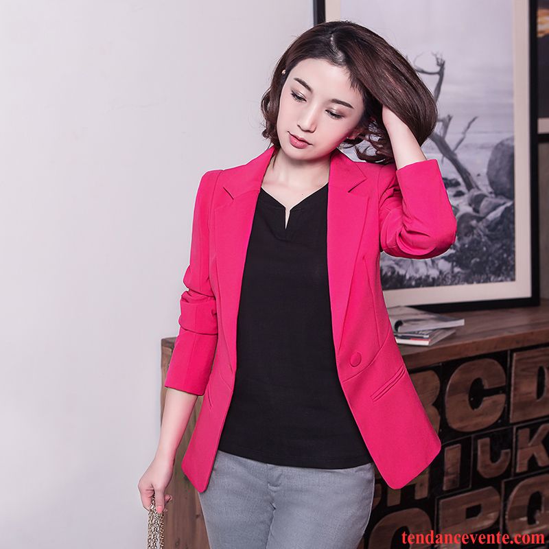 Blazer Tailleur Rouge Femme Femme Costume Blazer Tendance Tous Les Assortis Slim Longue L'automne Taillissime Pardessus Printemps Brun