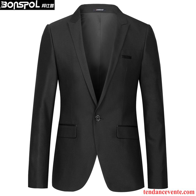 Blazer Trois Quart Homme L'automne Une Veste De Travail Jeunesse Slim Pardessus Décontractée Homme Costume Britanique