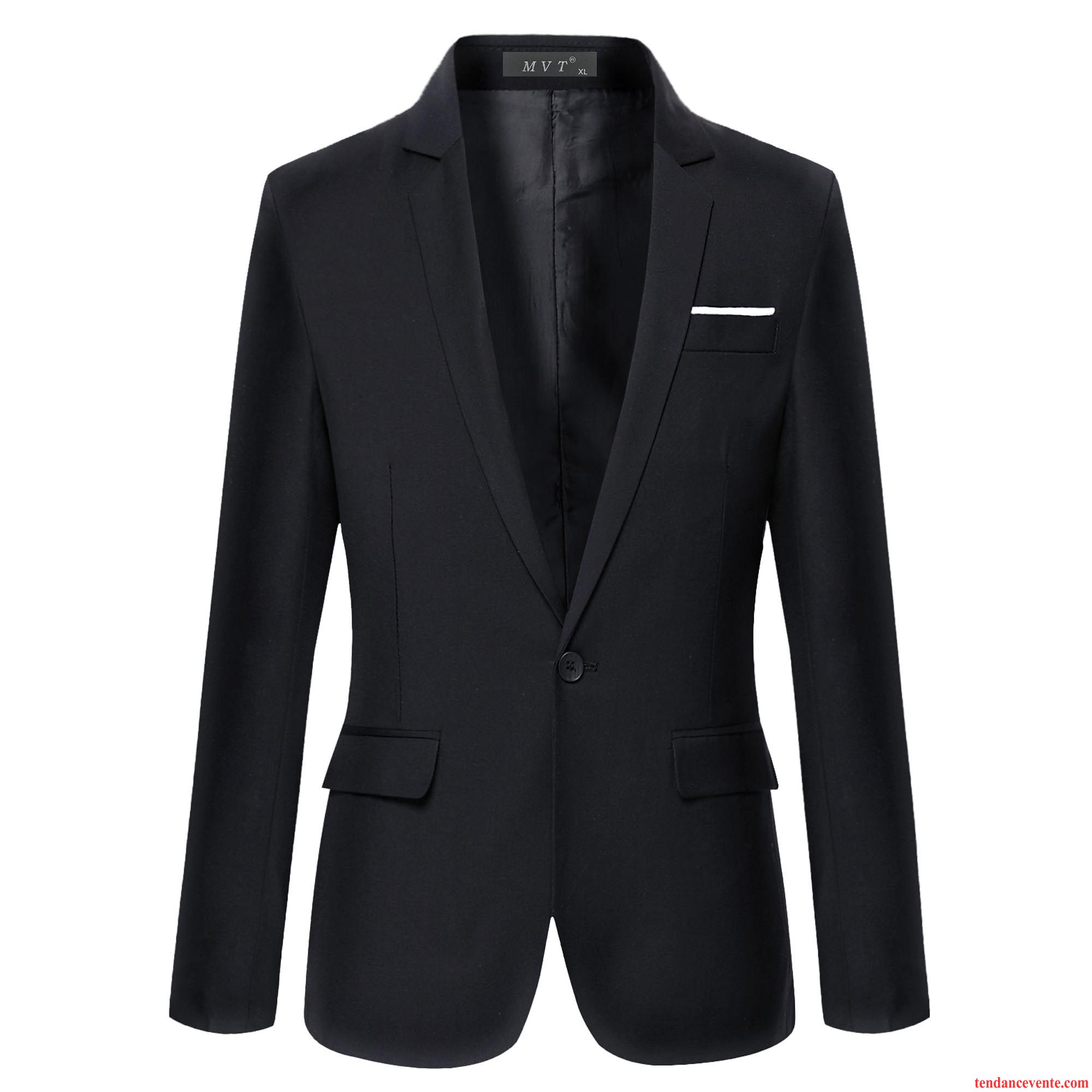 Blazer Velours Homme Noir Tendance Homme Hiver Décontractée Britanique Slim Bleu Pardessus L'automne Une Veste Étudiant Pas Cher