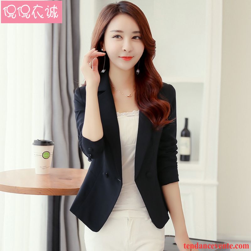 Blazer Été Femme Mince Costume Pardessus Femme Court Slim L'automne Pure Taillissime Blazer Écarlate Vente