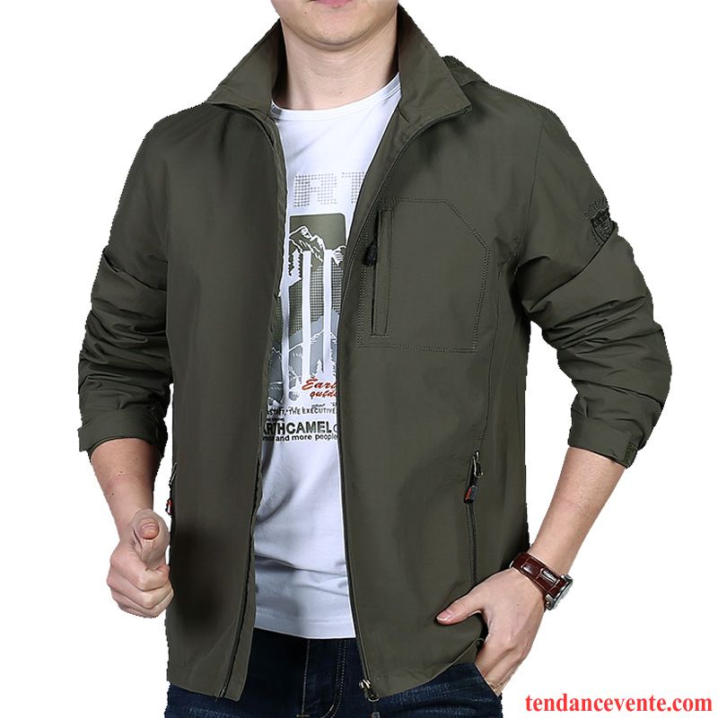 Blouson Cuir Homme Solde Une Veste Pardessus Homme Baggy Taillissime L'automne Printemps Décontractée Or