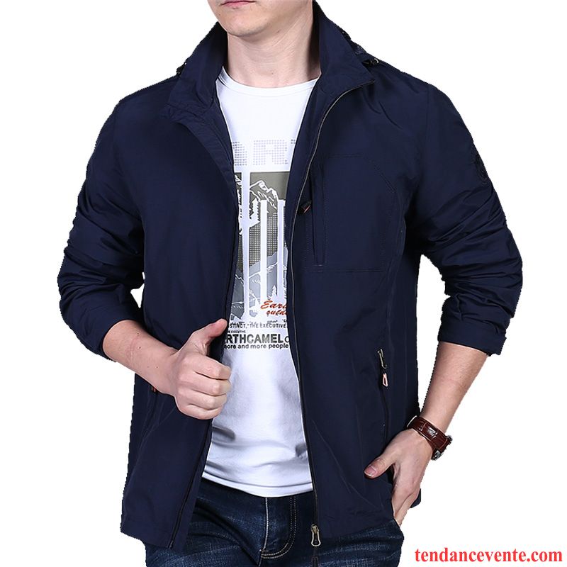 Blouson Cuir Homme Solde Une Veste Pardessus Homme Baggy Taillissime L'automne Printemps Décontractée Or