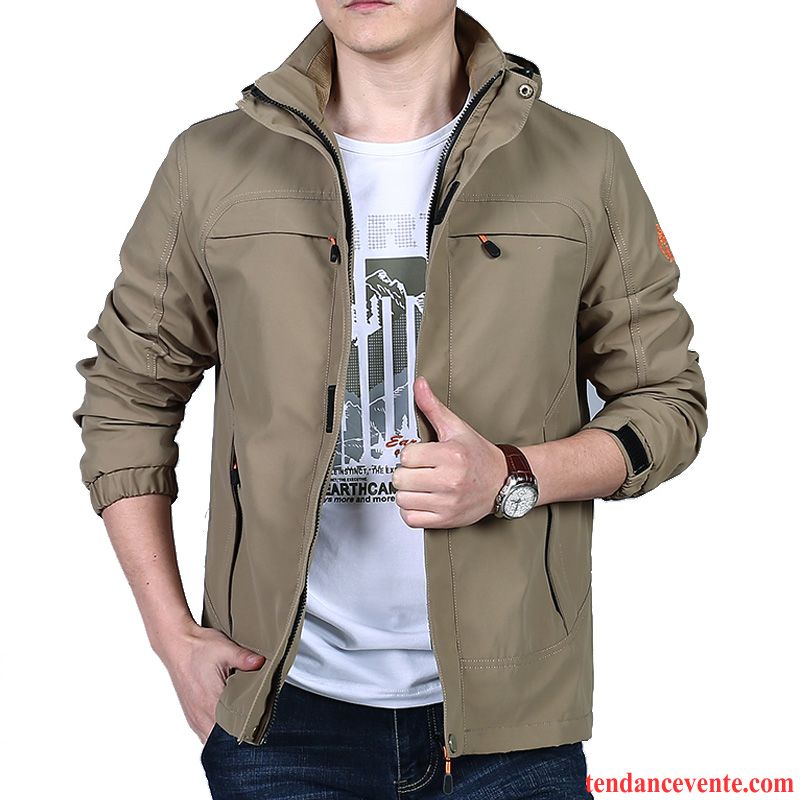 Blouson Cuir Homme Solde Une Veste Pardessus Homme Baggy Taillissime L'automne Printemps Décontractée Or