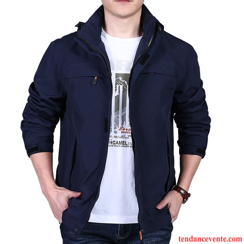 Blouson Cuir Homme Solde Une Veste Pardessus Homme Baggy Taillissime L'automne Printemps Décontractée Or