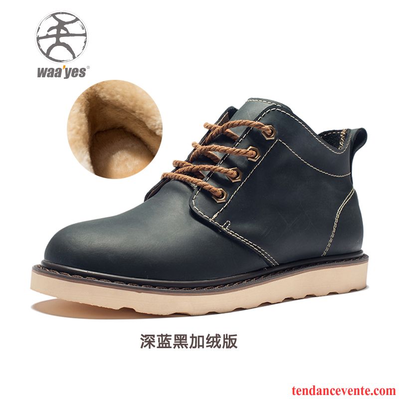 Boots Bottines Homme Rétro Cuir Véritable Angleterre Hautes Homme Bureau