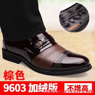 Boots Homme Cuir Rouge Tendance Cuir Véritable Printemps Homme Bout Rond Angleterre Noir Augmenté Entreprise Décontractée