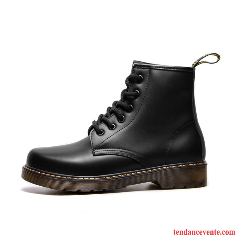 Boots Homme Fourrées Augmenté Angleterre Femme Homme Bureau En Cuir Hautes Cuir Véritable Écarlate