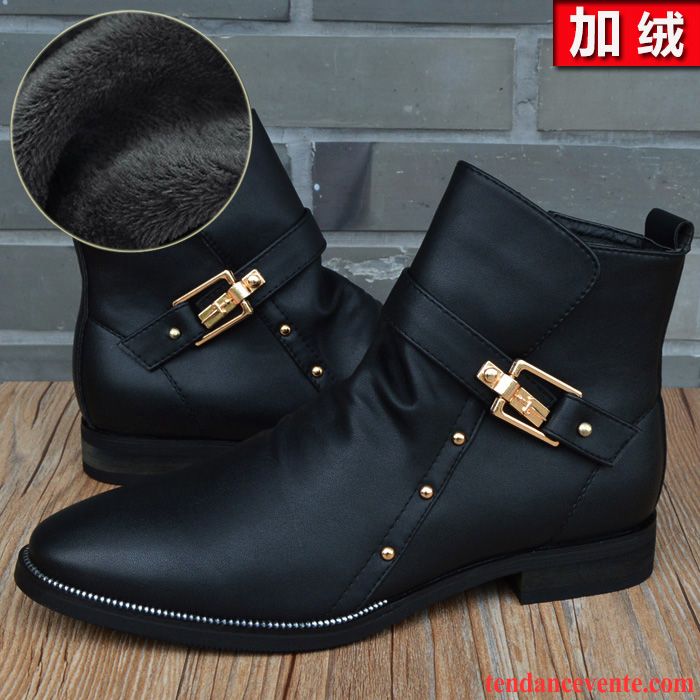 Boots Homme Pas Cher Bureau Tendance Hiver Angleterre Homme Hautes Derbies Mode