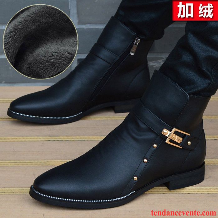 Boots Homme Pas Cher Bureau Tendance Hiver Angleterre Homme Hautes Derbies Mode