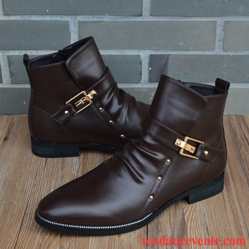 Boots Homme Pas Cher Bureau Tendance Hiver Angleterre Homme Hautes Derbies Mode