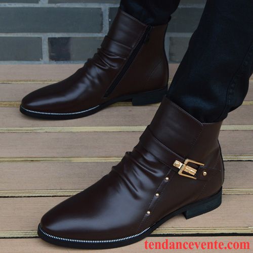 Boots Homme Pas Cher Bureau Tendance Hiver Angleterre Homme Hautes Derbies Mode