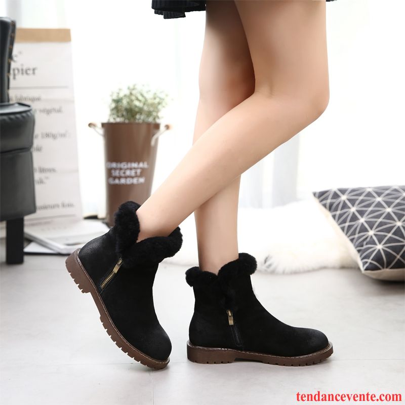 Boots Noires Femme Cuir Flats En Cuir Femme Cuir Véritable Angleterre Matelassé Offre Spéciale Rouge Pas Cher