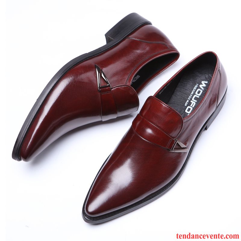 Botte Haute Noir Homme En Cuir Tendance Homme Dessus Cuir Jaune Angleterre Basse Haute Qualité Pointe Pointue Cuir Véritable Rouge Entreprise