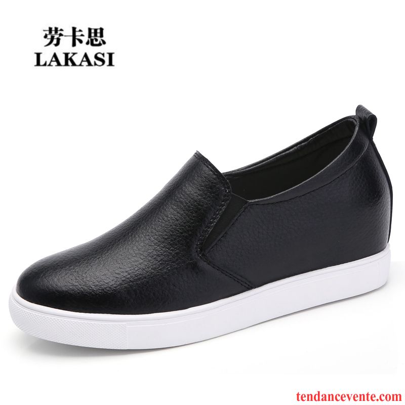 Botte Mocassin Femme Cuir Véritable Slip-on Paresseux Augmenté Derbies Femme Décontractée Printemps Gris Vente