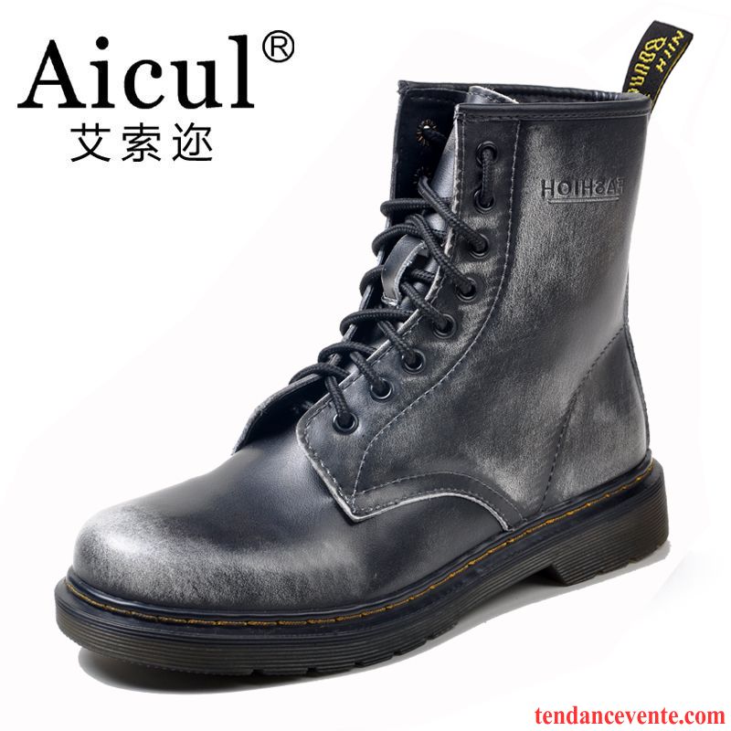 Bottes D Hiver Pour Hommes Homme Cuir Véritable Printemps Taillissime Angleterre Bureau L'automne Hautes Fantaisie