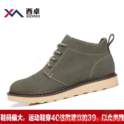 Bottes De Homme Pour Homme Rétro Décontractée Cuir Véritable Bureau Tendance Bout Rond Hautes Homme Angleterre Chameau