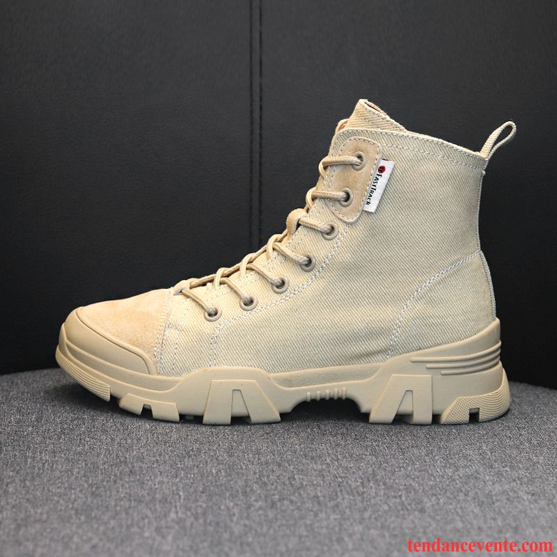 Bottes Femme Angleterre Décontractée Bottes Martin Hautes Tendance Étudiant Rouge
