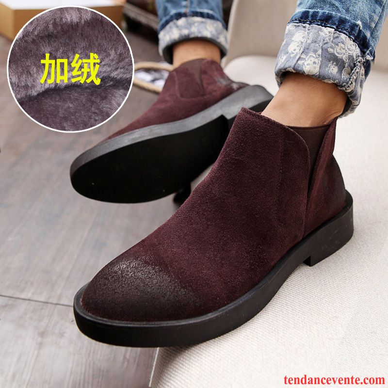 Bottes Homme Chic Angleterre Tendance Homme Printemps Pointe Pointue En Cuir