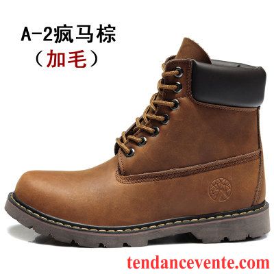 Bottes Homme Cuir Homme Cuir Véritable Taillissime Mode Hautes Angleterre Bureau Jaune