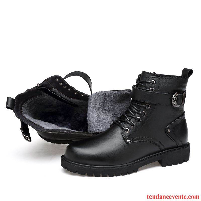 Bottes Homme Derbies Bottes Martin Décontractée Chaussures De Travail Tous Les Assortis Angleterre Noir