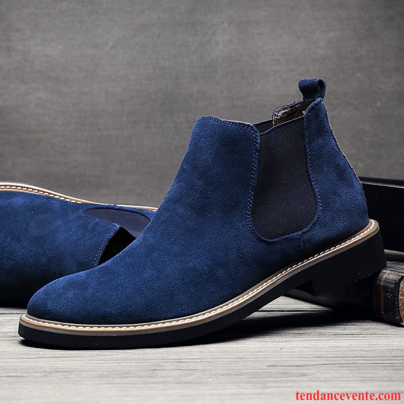 Bottes Homme Rétro L'automne Derbies Hautes Manche Angleterre Noir