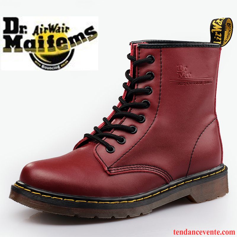 Bottes Homme Vintage Cuir Véritable Fantaisie Homme Bureau Plus De Velours Taillissime Authentique L'automne Hautes Hiver Chauds Pensée Pas Cher