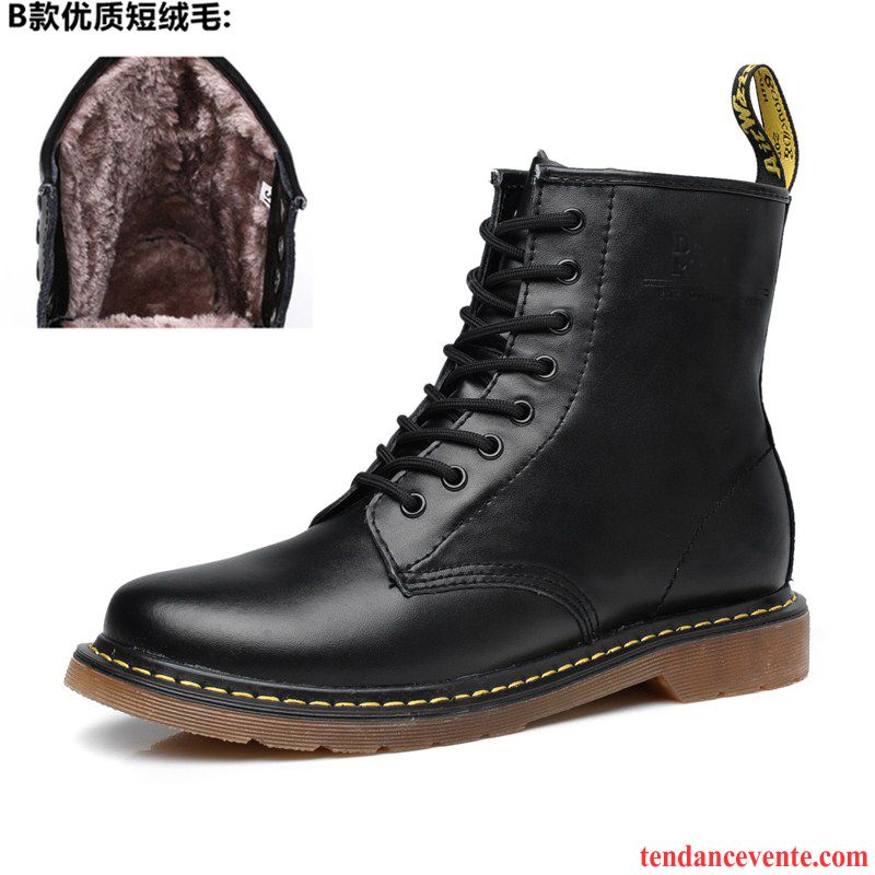 Bottes Homme Vintage Cuir Véritable Fantaisie Homme Bureau Plus De Velours Taillissime Authentique L'automne Hautes Hiver Chauds Pensée Pas Cher