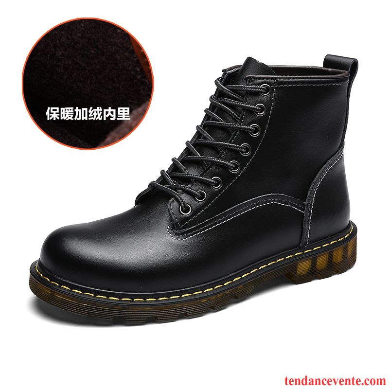 Bottes Marque Homme Hautes Tendance En Cuir Hiver Homme Noir Derbies L'automne Angleterre Marron