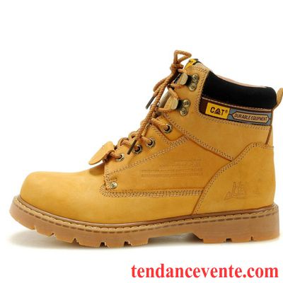 Bottes Marron Homme Homme Chaussures De Travail De Plein Air Hautes Angleterre Femme Cuir Véritable Gros L'automne Jaune Fantaisie Printemps Rouge Pas Cher