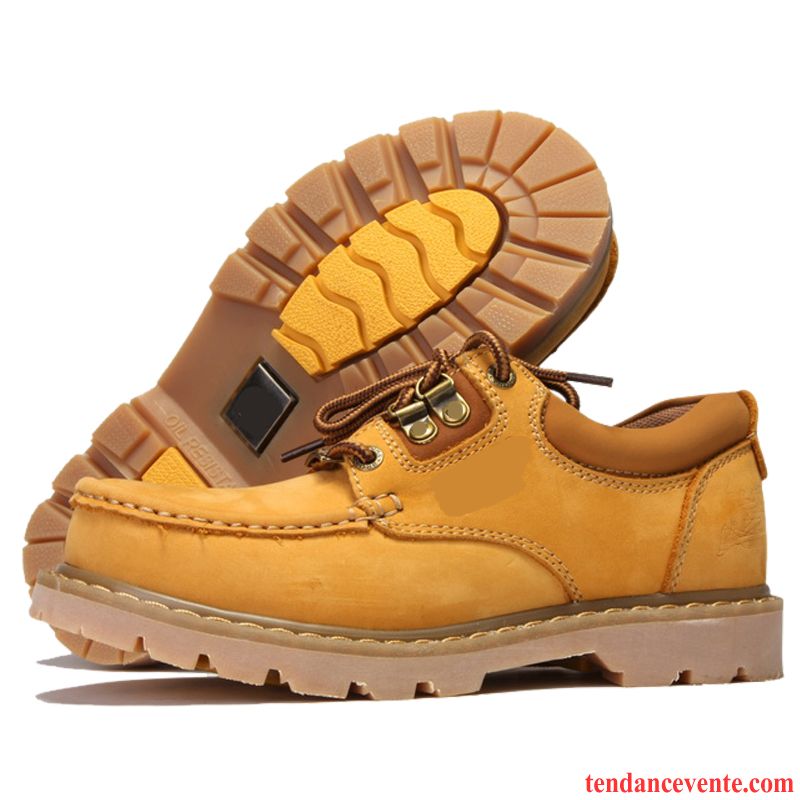 Bottes Marron Homme Homme Chaussures De Travail De Plein Air Hautes Angleterre Femme Cuir Véritable Gros L'automne Jaune Fantaisie Printemps Rouge Pas Cher