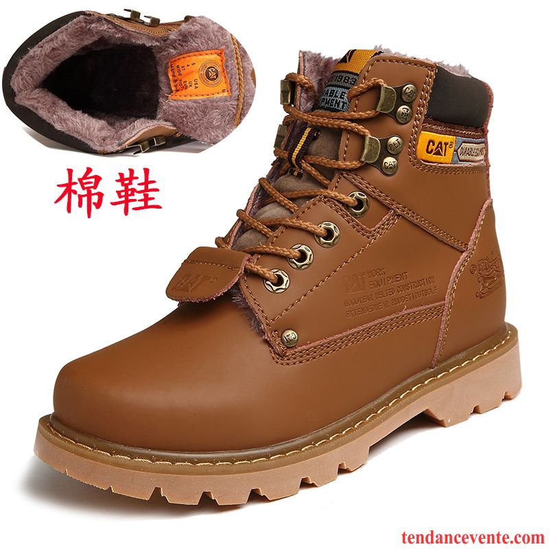 Bottes Marron Homme Homme Chaussures De Travail De Plein Air Hautes Angleterre Femme Cuir Véritable Gros L'automne Jaune Fantaisie Printemps Rouge Pas Cher