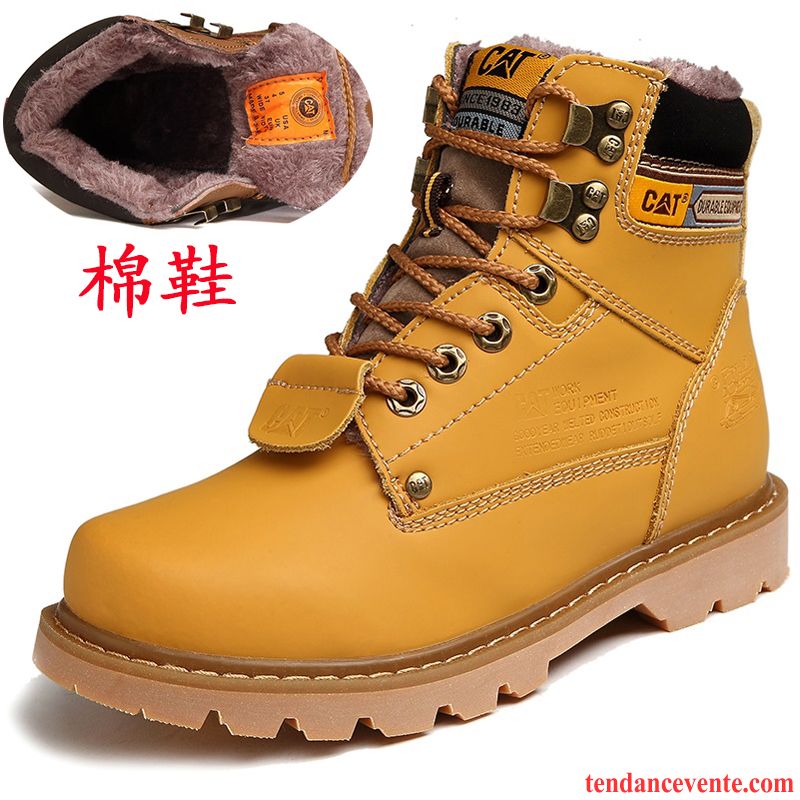 Bottes Marron Homme Homme Chaussures De Travail De Plein Air Hautes Angleterre Femme Cuir Véritable Gros L'automne Jaune Fantaisie Printemps Rouge Pas Cher