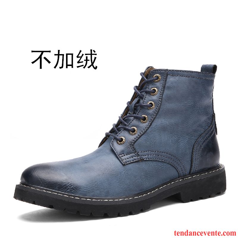 Bottines Cuir Marron Homme Bureau Homme Angleterre Hiver Hautes Tendance