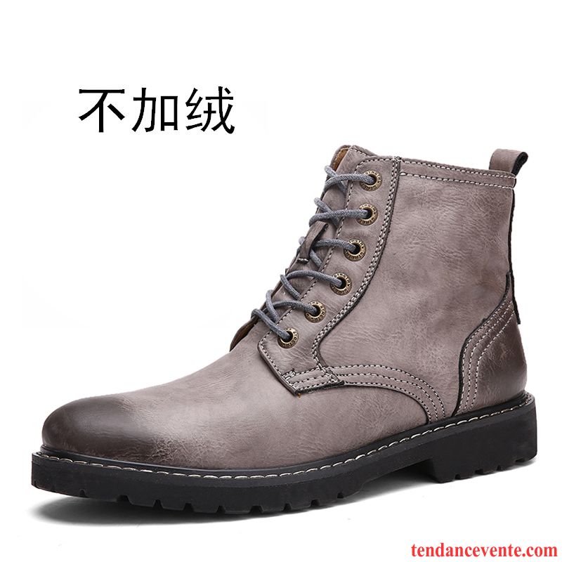 Bottines Cuir Marron Homme Bureau Homme Angleterre Hiver Hautes Tendance