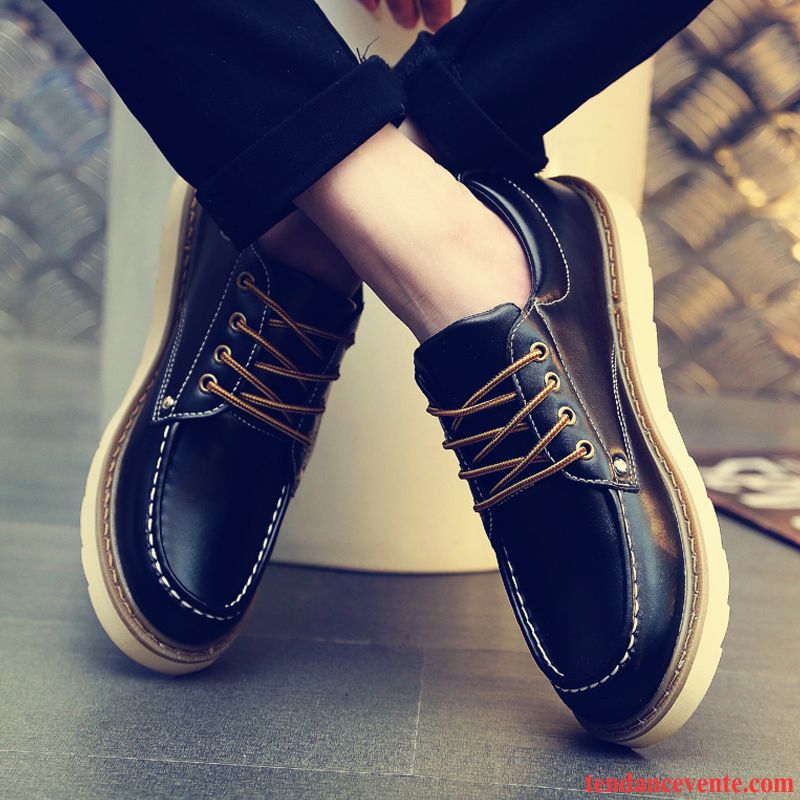 Bottines D Été Homme Hiver Homme Tous Les Assortis Angleterre Étudiant Tendance Printemps Personnalité Rouge