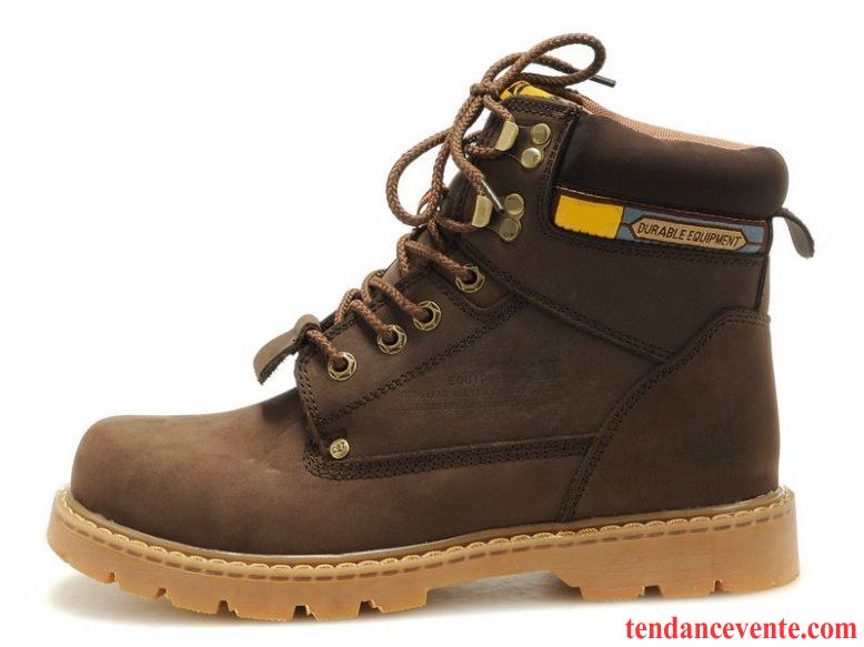 Bottines Homme Cuir Noir Jaune Gros Hiver Bureau Homme Hautes Cuir Véritable Marine