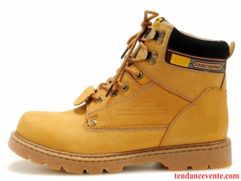 Bottines Homme Cuir Noir Jaune Gros Hiver Bureau Homme Hautes Cuir Véritable Marine