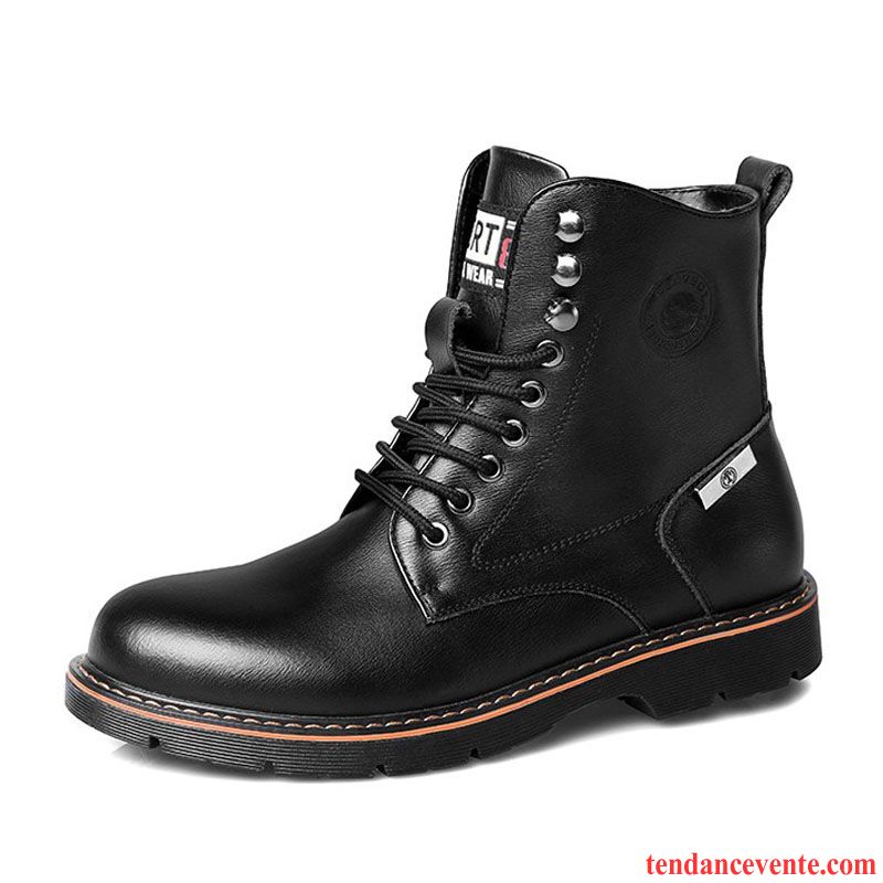 Bottines Homme En Cuir Cuir Véritable Tous Les Assortis Plus De Velours Bureau Homme Noir Hautes Hiver L'automne Tendance Chameau Vente