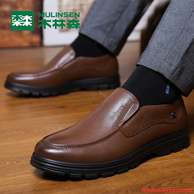 Bottines Homme Pas Cher Cuir Véritable Entreprise Printemps Décontractée Homme Basse Chameau