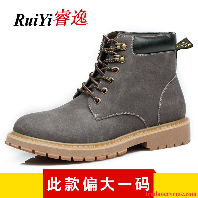 Bottines Homme Soldes Hiver Chaussures De Travail Plus De Velours Homme Hautes Décontractée