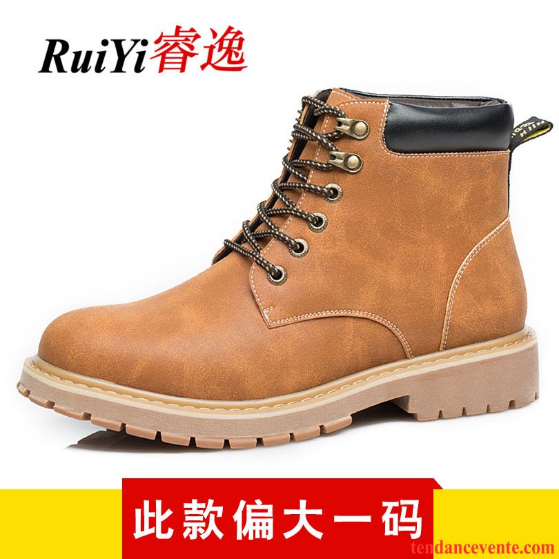 Bottines Homme Soldes Hiver Chaussures De Travail Plus De Velours Homme Hautes Décontractée