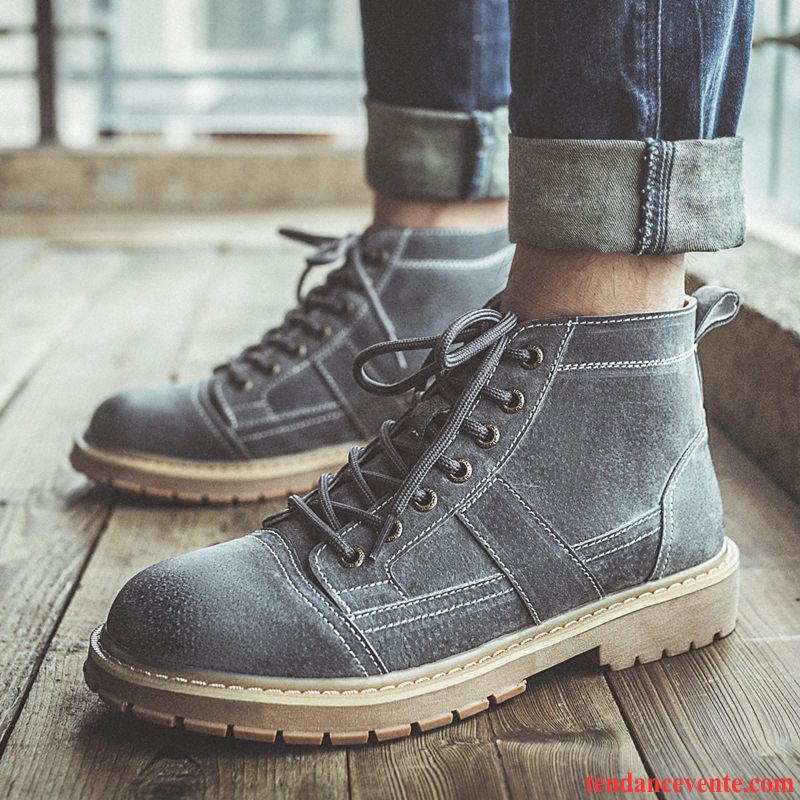 Bottines Lacets Homme Tendance Homme Jaune Hautes Bureau Gros Été Tous Les Assortis Derbies L'automne Marron