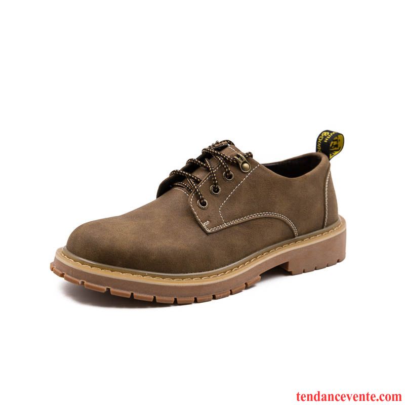 Bottines Noires Homme Bureau Tendance Décontractée Hautes Printemps Basse Augmenté Derbies Homme Suède L'automne Bout Rond