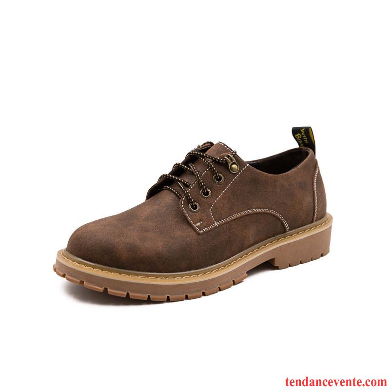 Bottines Noires Homme Bureau Tendance Décontractée Hautes Printemps Basse Augmenté Derbies Homme Suède L'automne Bout Rond