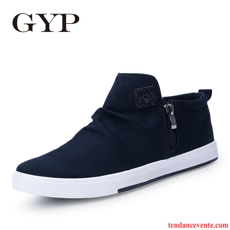 Bottines Noires Homme Pas Cher Homme Décontractée Chaussures En Tissu Chaussures En Coton Hautes Hiver Printemps Tendance Toile Paresseux Pérou Pas Cher