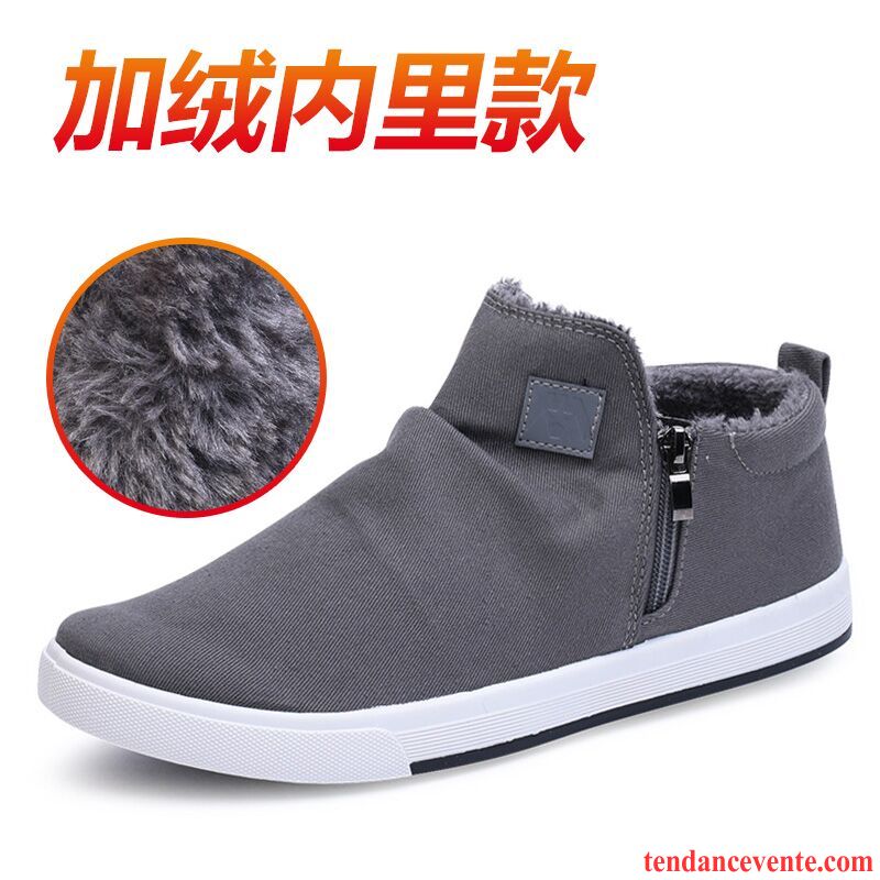 Bottines Noires Homme Pas Cher Homme Décontractée Chaussures En Tissu Chaussures En Coton Hautes Hiver Printemps Tendance Toile Paresseux Pérou Pas Cher